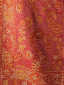 Orange Beige Jamawar Pure Wool Cashmere Stole from Kashmir - S6317108
