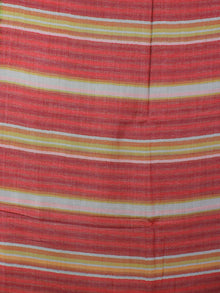 Red Yellow White Maroon Pure Wool Reversible Lining Weaved Cashmere Stole from Kashmir - S6317110
