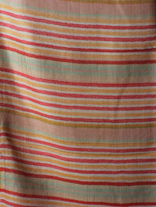 Yellow White Red Pure Wool Reversible Lining Weaved Cashmere Stole from Kashmir - S6317111