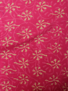 Rose Pink Brown Hand Block Printed Cotton Cambric Fabric Per Meter - F0916474