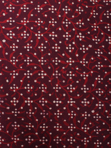 Maroon Red Hand Block Printed Cotton Cambric Fabric Per Meter - F0916475