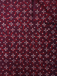 Maroon Red Hand Block Printed Cotton Cambric Fabric Per Meter - F0916475