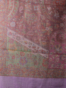 Rose Pink Multi Colour Pure Wool Jamawar Cashmere Stole from Kashmir - S6317115