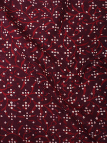 Maroon Red Hand Block Printed Cotton Cambric Fabric Per Meter - F0916475
