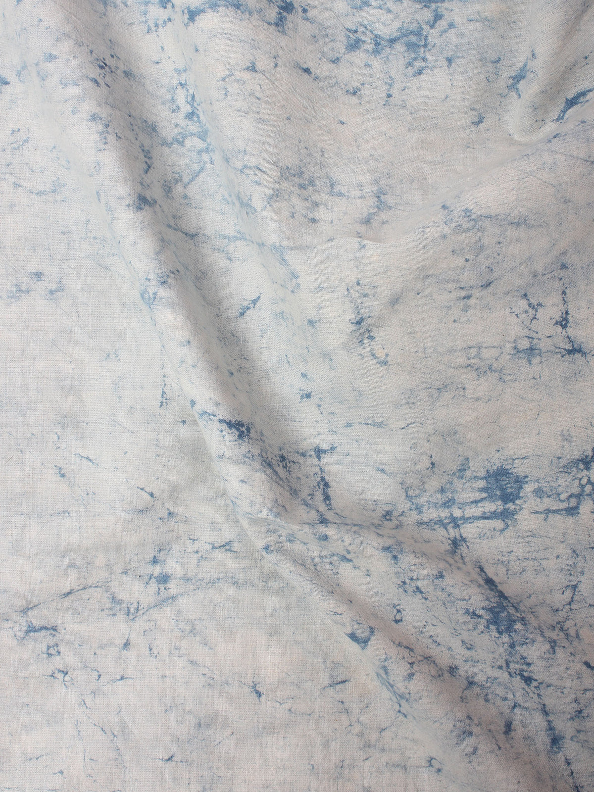 Indigo White Hand Printed Cotton Cambric Fabric Per Meter - F0916470