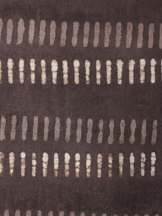 Brown Off White Hand Block Printed Cotton Cambric Fabric Per Meter - F0916446