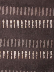 Brown Off White Hand Block Printed Cotton Cambric Fabric Per Meter - F0916446