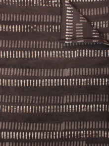 Brown Off White Hand Block Printed Cotton Cambric Fabric Per Meter - F0916446
