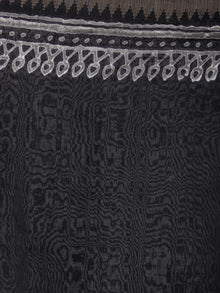 Black Red Grey Hand Block Printed in Natural Vegetable Colors Chanderi Saree With Geecha Border - S03170477