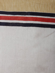Black Red Beige Hand Block Printed in Natural Vegetable Colors Chanderi Saree With Geecha Border - S03170478