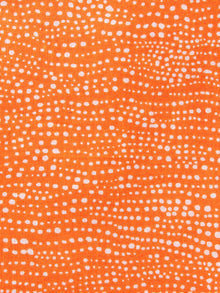 Orange White Hand Block Printed Tie-Up Waist Straight Cotton Palazzo - P1117031