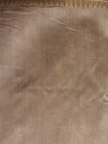 Beige Brown Bagru Hand Block Printed Chanderi Saree With Geecha Border - S03170305