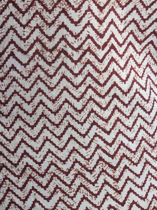 Beige Red Hand Block Printed Shirt- S3517005