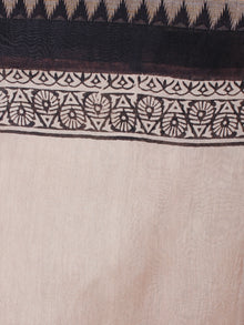 Red Black Hand Block Bagru Printed in Natural Vegetable Colors Chanderi Saree With Geecha Border - S03170510