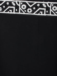 Black White Cotton Hand Block Printed Saree in Natural Colors - S03170523