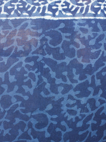 Indigo Cotton Hand Block Printed Saree - S0317054