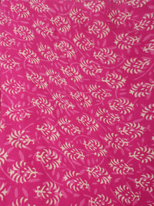 Rose Pink Beige Hand Block Printed Cotton Cambric Fabric Per Meter - F0916452