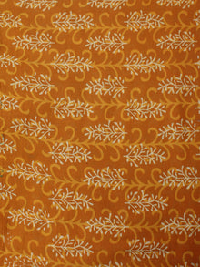 GoldenRod Yellow Beige Hand Block Printed Cotton Cambric Fabric Per Meter - F0916453