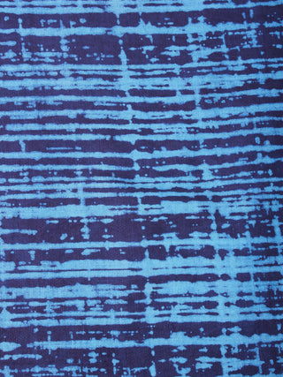 Indigo Blue Hand Block Printed Cotton Cambric Fabric Per Meter - F0916455