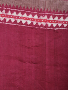 Cherry Beige Hand Block Printed in Natural Vegetable Colors Chanderi Saree With Geecha Border - S03170475