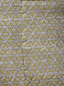 Olive Green Ivory Hand Block Printed Cotton Cambric Fabric Per Meter - F0916469