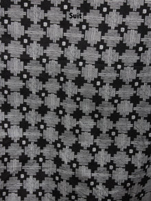 Black White Hand Block Printed Cotton Suit-Salwar Fabric With Chiffon Dupatta - S1628099