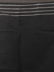 Black White Leharia Hand Block Printed in Natural Vegetable Colors Chanderi Saree With Geecha Border - S03170325