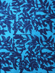 Sky Blue Indigo Hand Block Printed Cotton Cambric Fabric Per Meter - F0916456