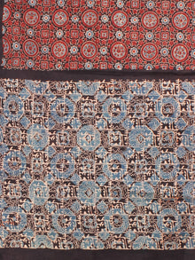 Maroon Multi Color Mughal Nakashi Ajrakh Hand Block Printed Cotton Stole - S6317071
