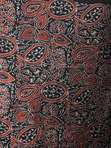 Indigo Beige Maroon Black Mughal Nakashi Ajrakh Hand Block Printed in Natural Vegetable Colors Cotton Mul Saree - S03170667
