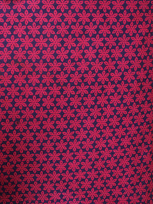 Indigo Pink Hand Block Printed Cotton Cambric Fabric Per Meter - F0916459