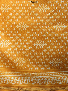 GoldenRod Yellow Hand Block Printed Chanderi Kurta-Salwar Fabric With Chanderi Dupatta - S1628067