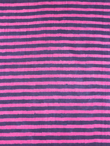 Indigo Pink Hand Block Printed Cotton Cambric Fabric Per Meter - F0916464