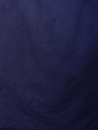 Azure Indigo Shibori Dyed Cotton Mul Saree with Persian Blue Motiffs - S03170616