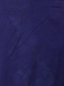 Pink Indigo Shibori Dyed Cotton Mul Saree with Persian Blue Motifs - S03170618