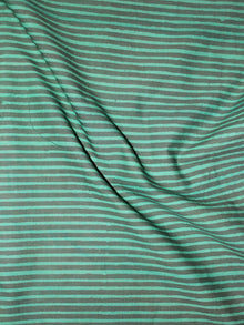 Mint Green Black Hand Block Printed Cotton Cambric Fabric Per Meter - F0916463