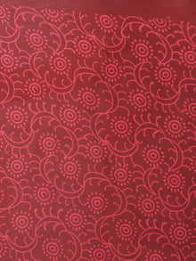 Maroon Pink Beige Hand Block Printed in Natural Colors Cotton Mul Saree - S03170694