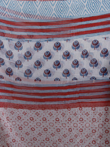Ivory Blue Purple Maroon Hand Block Printed Cotton Suit-Salwar Fabric With Chiffon Dupatta - S16281236