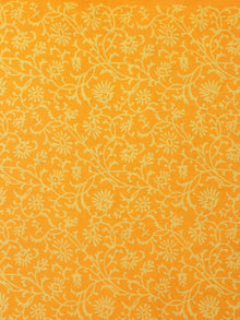 Yellow Ivory Hand Block Printed in Natural Colors Cotton Mul Saree - S03170706