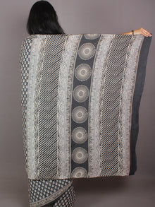 Black Ivory Hand Block Printed in Natural Colors Cotton Mul Saree - S03170707