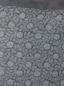 Black Ivory Hand Block Printed in Natural Colors Cotton Mul Saree - S03170707