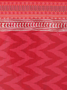 Pink Ivory Hand Block Printed in Natural Colors Cotton Mul Saree With Resham Border - S03170708