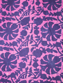 Pink Indigo Hand Block Printed Cotton Cambric Fabric Per Meter - F0916467