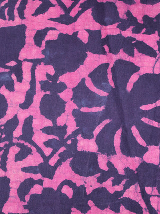 Pink Indigo Hand Block Printed Cotton Cambric Fabric Per Meter - F0916467