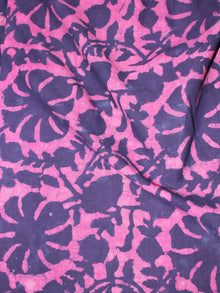 Pink Indigo Hand Block Printed Cotton Cambric Fabric Per Meter - F0916467