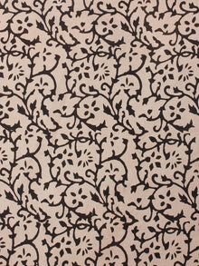 Beige Black Red Hand Block Printed in Cotton Mul Saree - S03170723
