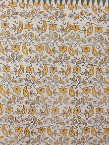 Beige Yellow Red Black Hand Block Printed in Cotton Mul Saree - S03170724