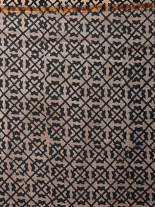 Red Beige Black Orange Hand Block Printed in Chanderi Saree - S03170728