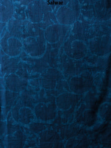 Indigo Beige Hand Block Printed Cotton Suit-Salwar Fabric With Chiffon Dupatta - S1628073