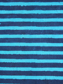 Indigo Blue Hand Block Printed Cotton Cambric Fabric Per Meter - F0916462